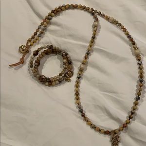 Mala beads bracelet and necklace set